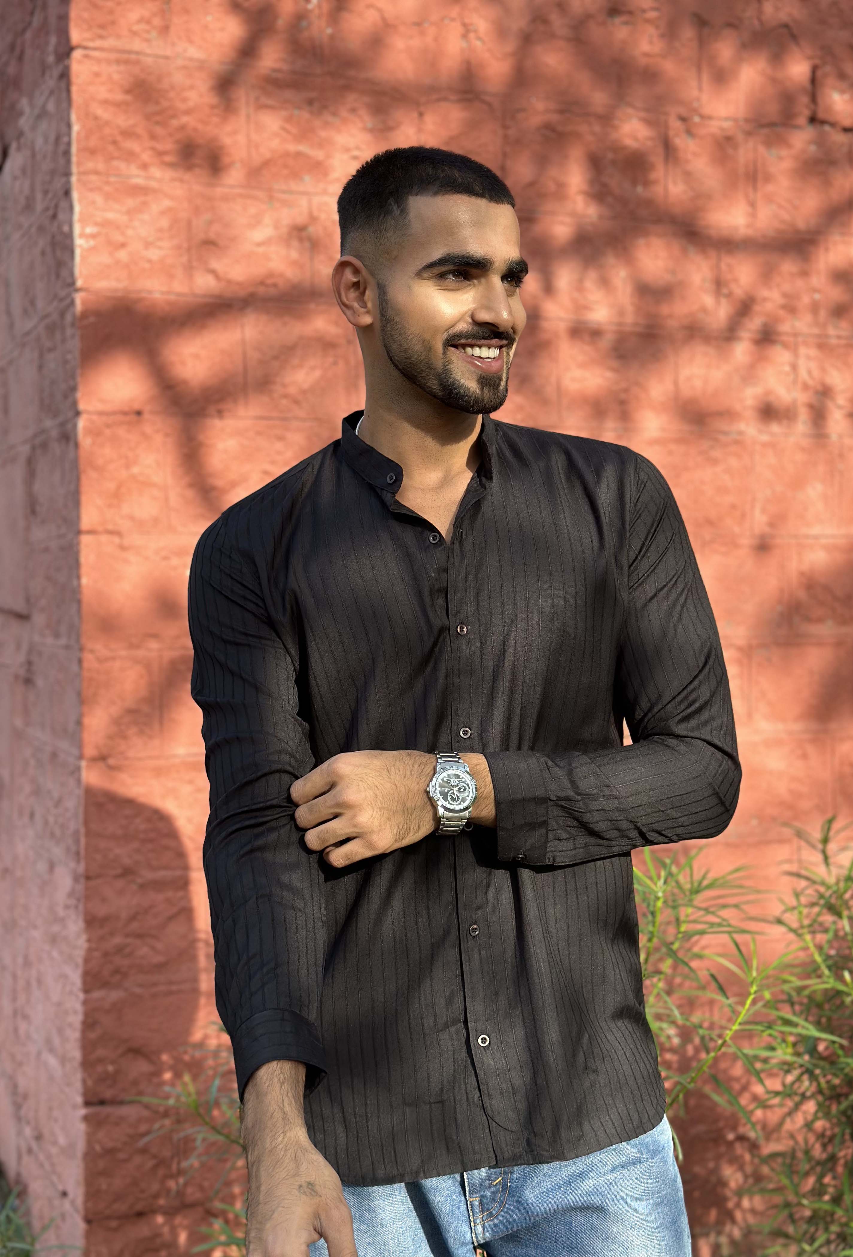 Black Striped Shirt